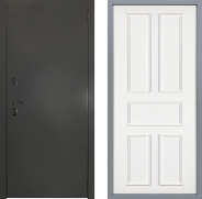 Дверь Заводские двери Эталон 3к антик серебро Уругвай Белый софт 960х2050 мм