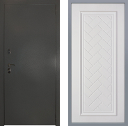 Дверь Заводские двери Эталон 3к антик серебро Упра Белый софт 960х2050 мм