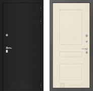 Дверь Лабиринт (LABIRINT) Classic шагрень черная 03 Крем софт 960х2050 мм