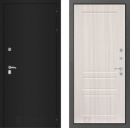 Дверь Лабиринт (LABIRINT) Classic шагрень черная 03 Сандал белый 960х2050 мм