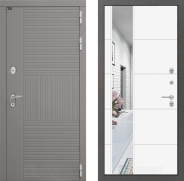 Дверь Лабиринт (LABIRINT) Формо Зеркало 19 Белый софт 860х2050 мм